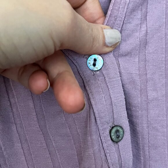 Amour Vert Vie Ribbed Henley - Lavender | L - Picture 11 of 11